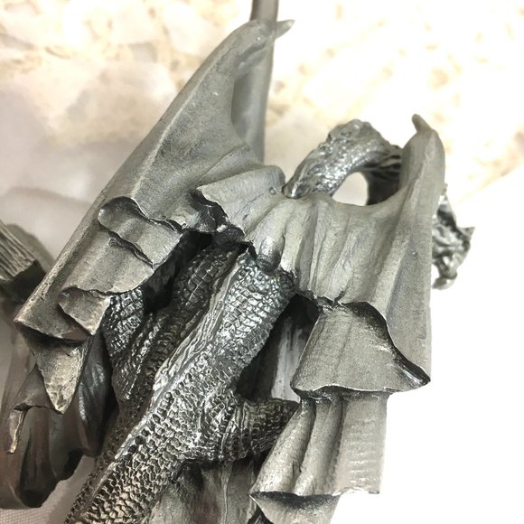 PERTH Pewter Wizard w/ Dragon – Book & Crystal Ball Figurine Vintage - Picture 4 of 15